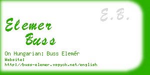 elemer buss business card